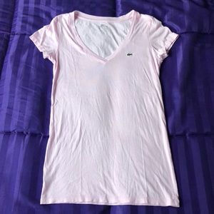 🎉$5 SALE🎉Lacoste light pink v neck tee